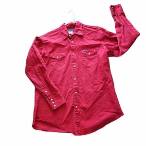 Wrangler, denim weight, red western shirt, XLT